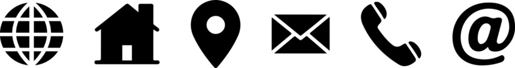 contact icon vector silhouette illustration set, contact icon vector silhouette, communication and contact us icons