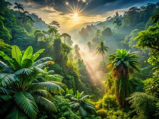 Lush Tropical Jungles of Southeast Asia in August: A Paradise of Dense Foliage and Exotic Flora Awaiting Urban Explorers