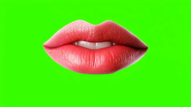 Bright lips speak on a vibrant green background exploring emotion and expression through color