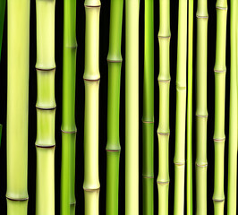 Fototapeta premium background collage of green bamboo fence surface texture. Background for banner, backdrop or texture mapping.generative ai