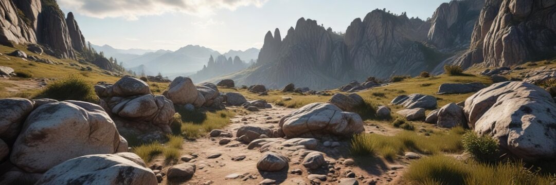 Rocky outcrops in the valley below Ciezka Turnia Tazka veza , mountains, wilderness, nature