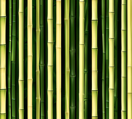 Obraz premium background collage of green bamboo fence surface texture. Background for banner, backdrop or texture mapping.generative ai