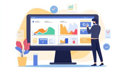 Obraz premium Real-time predictive analytics, responsive data charts, fast data metrics