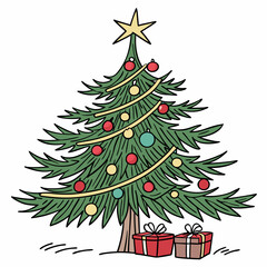 christmas tree with gifts