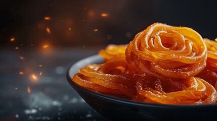 sweet jalebi is an snack most popular in selective focus