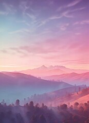 Fototapeta premium Soft, pastel hues blend into a gradient-like sky with vertical stripes of vibrant colors , abstract art, natural scene