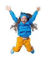 Joyful Moment of Freedom: Young Girl Soars Through the Air