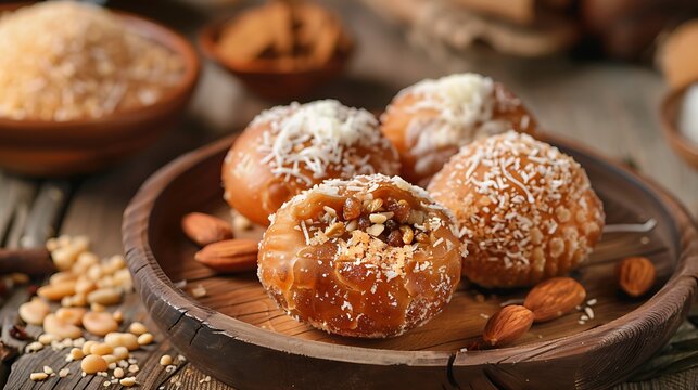 Sweet kachori is a deep fried snack with sweet lip smaking filling inside with dry fruits sooji sugar and coconut powder