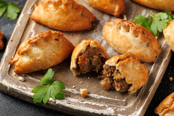 Crumbly shortcrust mini beef, potato and swede pasties