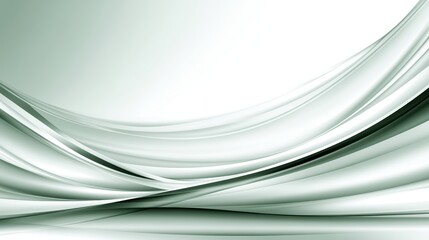 Fototapeta premium Elegant Green Abstract Background with Soft Flowing Curves and Lines