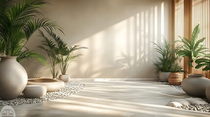 modern living room with trees