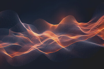 Abstract glowing wave lines isolated on a black background.