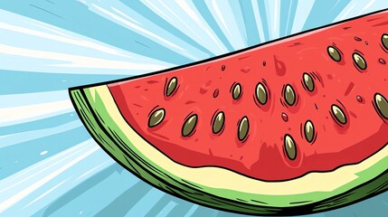 Here's a description inspired by stock image best-sellers, under 100 characters:  Juicy watermelon slice.  Vibrant red flesh, black seeds.