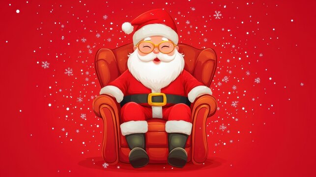 Santa rest sitting in arm chair