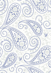 Paisley Hand Drawn vector pattern. Beautiful seamless background. Elegant vintage Pattern