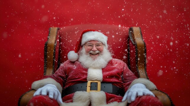 Santa rest sitting in arm chair