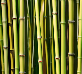 Fototapeta premium background collage of green bamboo fence surface texture. Background for banner, backdrop or texture mapping.generative ai