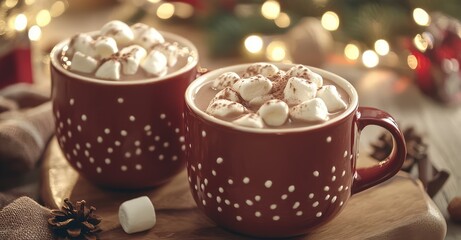 Hot Chocolate with Marshmallows. AI generated illustration.