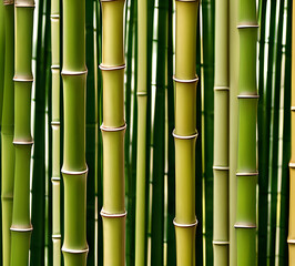 Obraz premium background collage of green bamboo fence surface texture. Background for banner, backdrop or texture mapping.generative ai