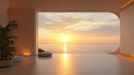 Summer sunset views over the ocean, creating a calm and serene atmosphere