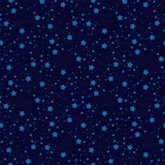 Starlight constellations seamless pattern vector illustration. Magic Night starry sky repeated wallpaper Universe backdrop.