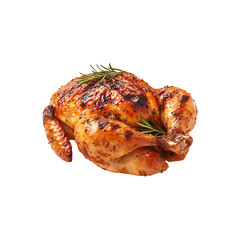 Roasted Chicken isolated on a transparent background. Grilled Chicken