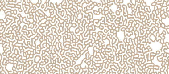 Abstract truing organic wallpaper Turing reaction diffusion monochrome seamless pattern with chaotic motion. Vector