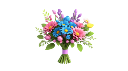 A vibrant, multi-colored chrysanthemum bouquet framing the text for a wedding invitation, with transparent background for flyer design.
