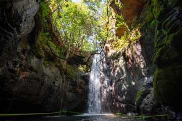 View of Cachoeira da Caverna (Cave Watefall) at Pedra Caída Complex, at Chapada das Mesas National Park - Carolina, State of Maranhão