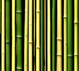 Obraz premium background collage of green bamboo fence surface texture. Background for banner, backdrop or texture mapping.generative ai