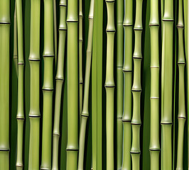 Fototapeta premium background collage of green bamboo fence surface texture. Background for banner, backdrop or texture mapping.generative ai