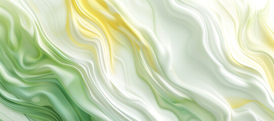 Fototapeta premium marble texture wave in green, white and yellow, colorful 2