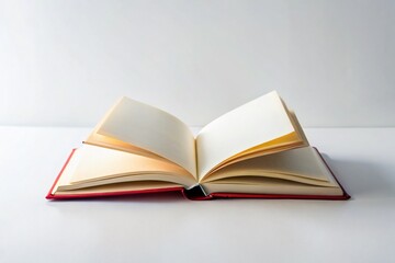 Obraz premium Open Blank Book Isolated on White Background Perfect for Creative Projects, Journaling, or Inspirational Quotes, Ideal for Blogging, Education, and Personal Reflection Needs