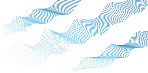 Abstract wavy lines Isolated background design. Wave modern stream transparent background.
