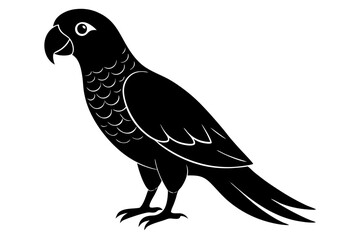 African Grey Parrot silhouette vector art on a whit background 