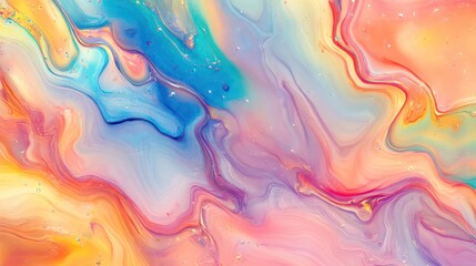Background with pastel rainbow watercolor and holographic background