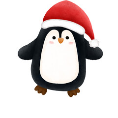 penguin with santa hat