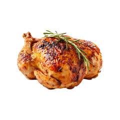 Roasted Chicken isolated on a transparent background. Grilled Chicken