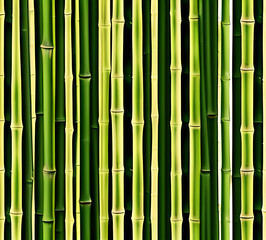 Fototapeta premium background collage of green bamboo fence surface texture. Background for banner, backdrop or texture mapping.generative ai