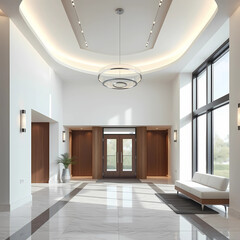 Obraz premium Modern loft apartment interior panorama 3d render
