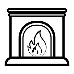 wood stove Line Icon