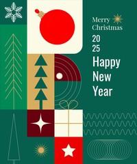 Merry Christmas and Happy New Year Greeting Cards. Vector illustration concepts for background, greeting card, party invitation card, website banner, social media banner, marketing material.