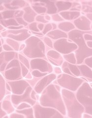Obraz premium Pink water bubbles on the surface ripples. Defocus blurred transparent pink colored clear calm water surface texture with splash and bubbles. Water waves with shining pattern texture background, car