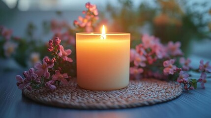 Candlelight with Flowers - A Relaxing and Tranquil Setting