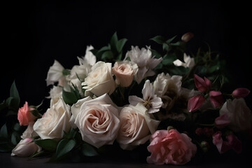 A close up of a flower with white and green leave flowers



