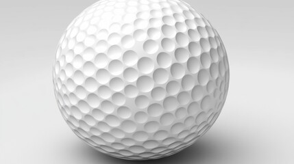Realistic Close-up of a White Golf Ball with Textured Surface, Highlighting Dimples and Curved Form, Ideal for Sports and Recreation Themes in Graphic Designs