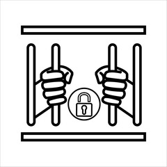 prison icon vector with simple design.