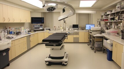 Modern Surgical Room with Advanced Medical Equipment and Clean Design