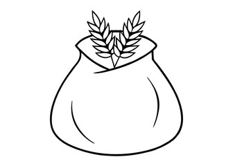 Sack of Wheat Vector Art.