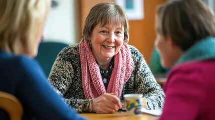 Obraz premium A support group meeting for bowel cancer survivors, creating a nurturing environment for sharing stories
